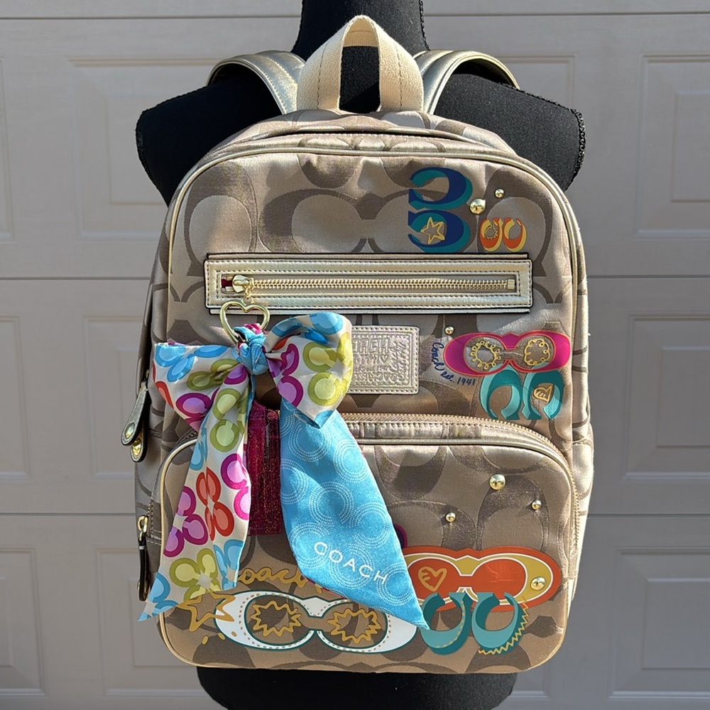 Coach Multicolor Backpack With Bow - image 1